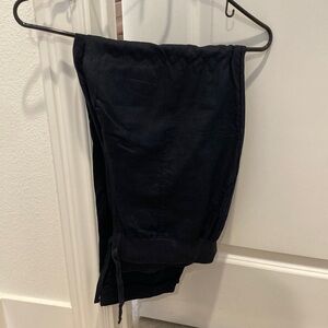 Banana Republic navy linen cuff pants